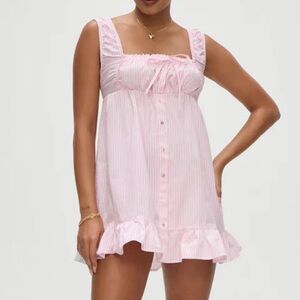 Frankie's Bikinis Pink Striped Mini Dress - Marilyn Babydoll Dress